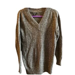 Athleta‎ Vital V Neck Tunic Sweater Gray Long Sleeve Knit Women's Size S